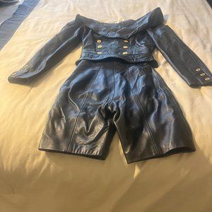 Black Leather North Beach Set by Micheal Hogan (Size Small)
